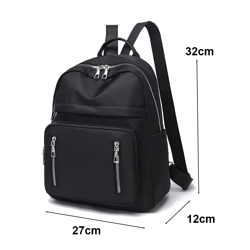 Mochila negra Oxford para mujer, mochila escolar rosa para niña, mochila de viaje de , bolsos