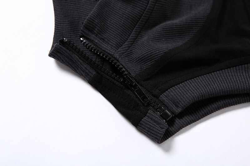 Ctrllock Techwear Punk Mouwloze Elastische Kleur Patchwork Pocket Vrouwen Tank Tops Zomer Streetwear