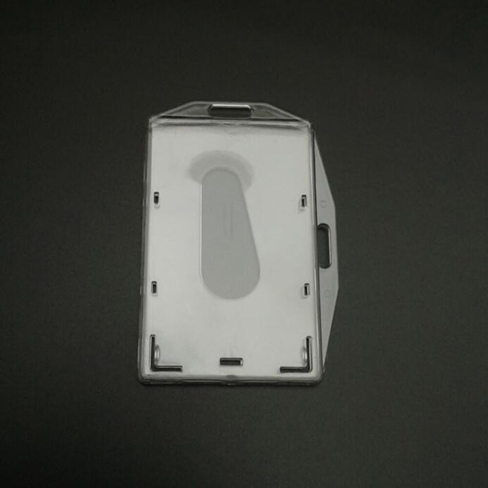 Soporte de placa de identificación de 2 caras, plástico duro, Horizontal y Vertical, transparente, con ranuras para el pulgar, 2-3 tarjetas de identificación, 5 paquetes