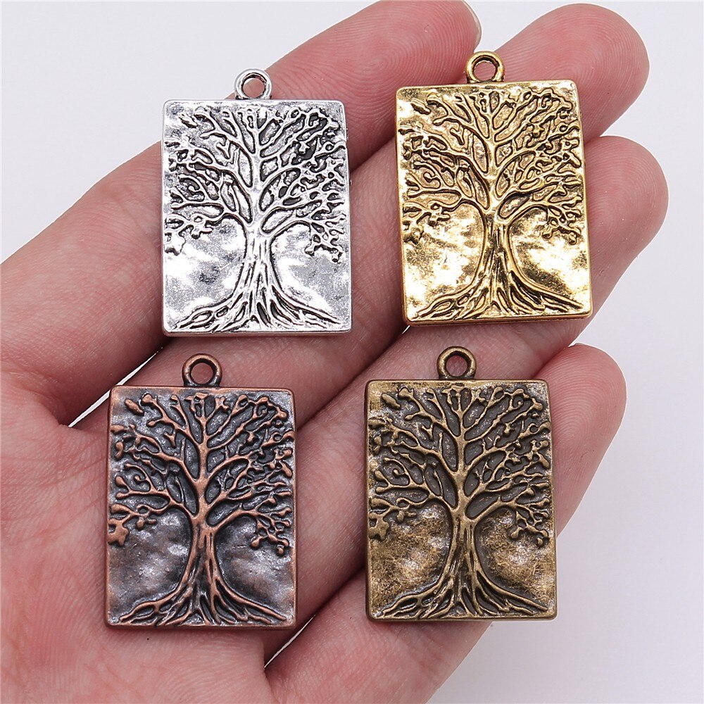 WYSIWYG 2pcs 32x22mm Antico di Rame di Colore Albero di Accessori Dei Monili di Fascini Per Monili Che Fanno