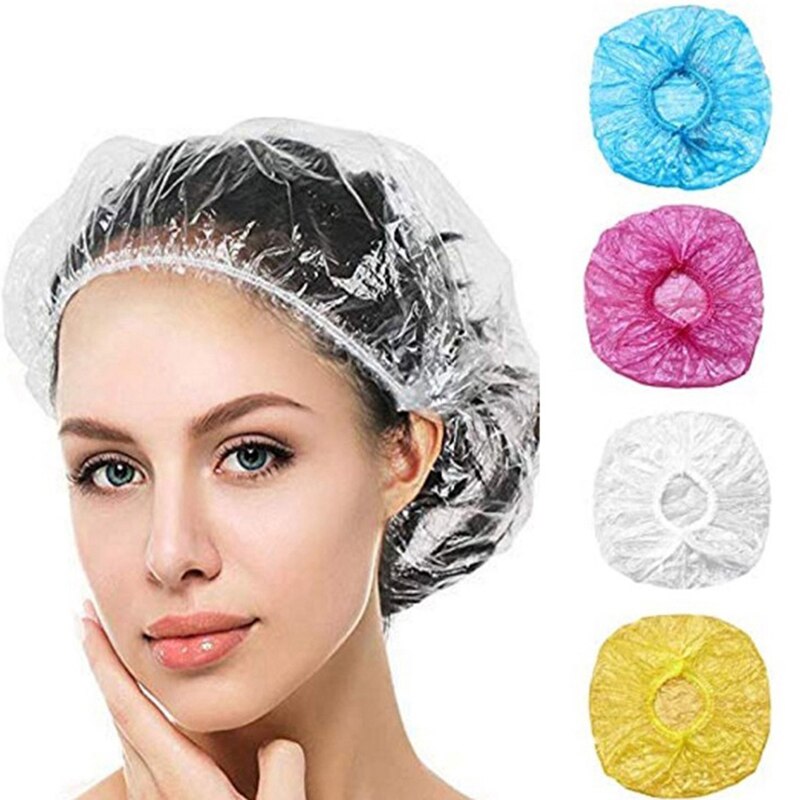 100 stücke Einweg Dusche Kappen Haarnetz Gastronomie strecken Hütte Spa Haar Salon Hotel eins-aus bat elastisch Dusche Hütte 32-70cm