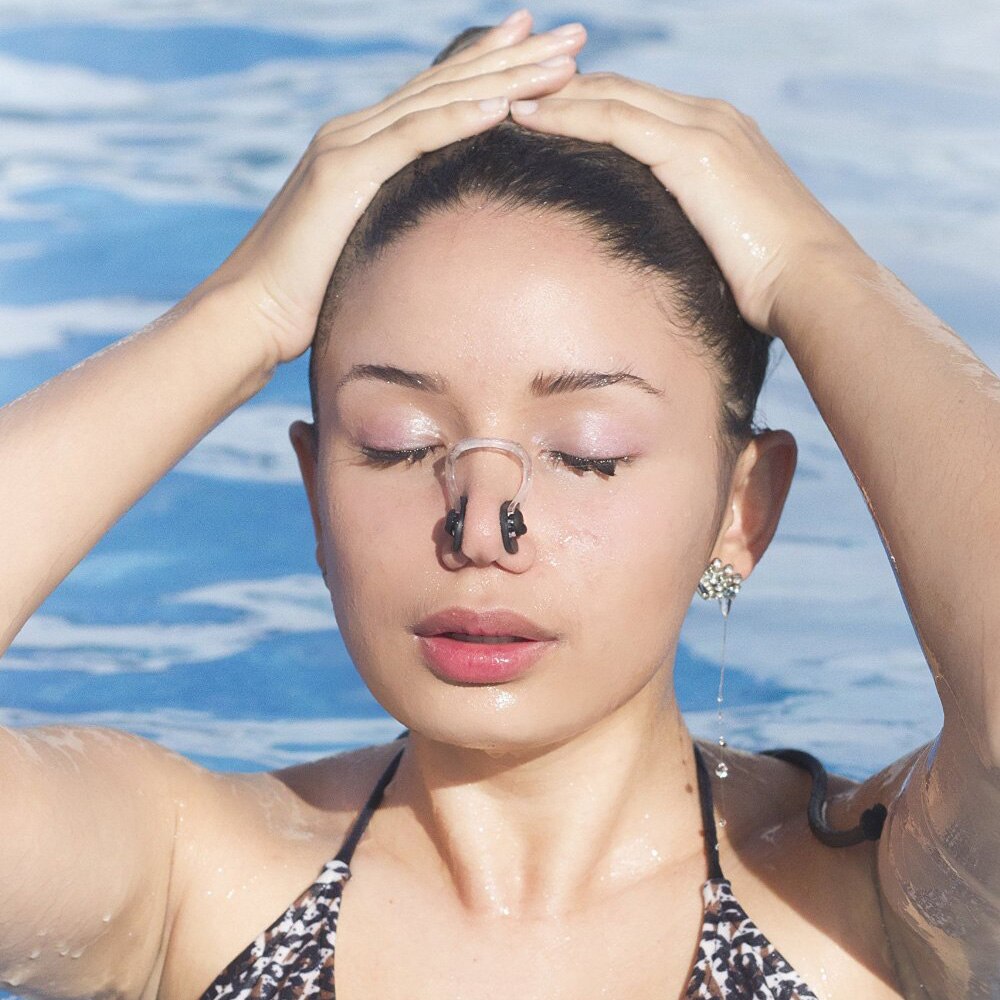 Twee in een, 5 Kleuren Soft Silicone Zwemmen Set Waterdicht Nose Clip + Ear Plug Oordopje Nuttig