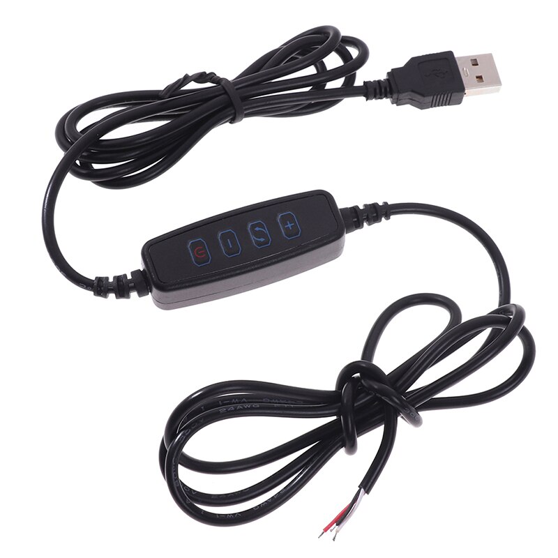 1pc LED Dimmer USB Port Power Supply Line Extension Cable With ON OFF Switch Adapter: Black