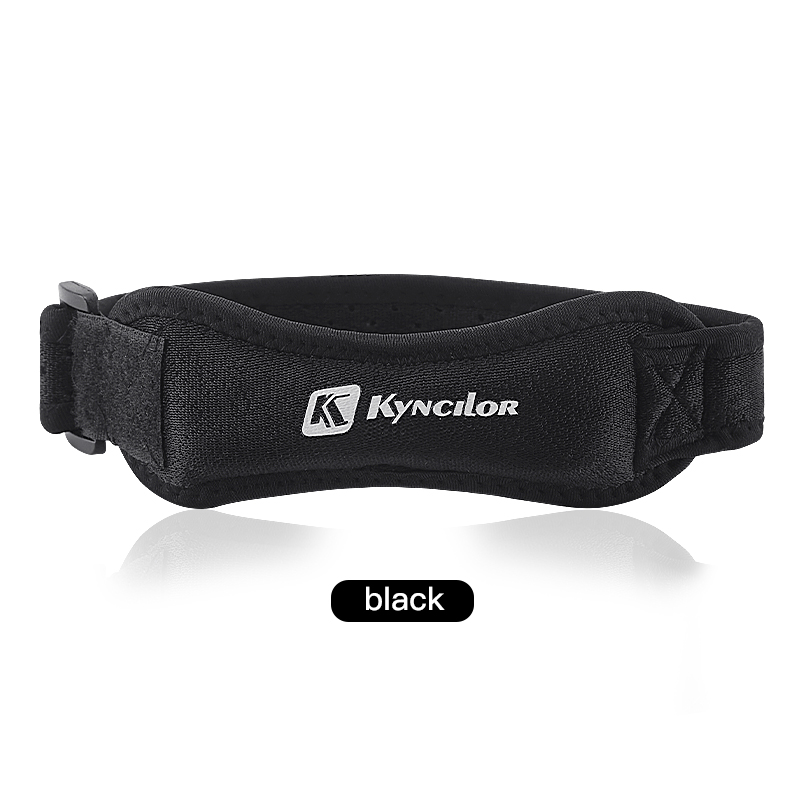 1 pièce genou tendon rotulien genouillère sangle orthèse réglable Absorption des chocs Compression genouillère manchon pour basket-ball: Black