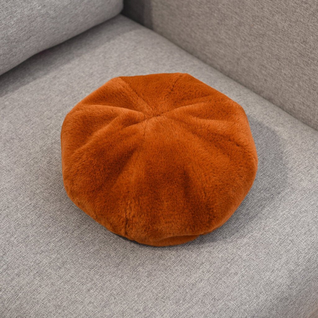 Baret Hoeden Vrouwen Winter Franse Hoed Meisjes Effen Kleur Leuke Herfst Winter Baret Hoed Voor Vrouwen Platte Pet Hoed vilt Baretten: Orange 