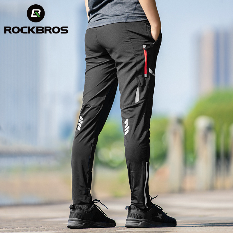 Rockbros light komfortable sykkelbukser menn kvinner vår sommer pustende høy elastisitet sportsbukser refleksbukser