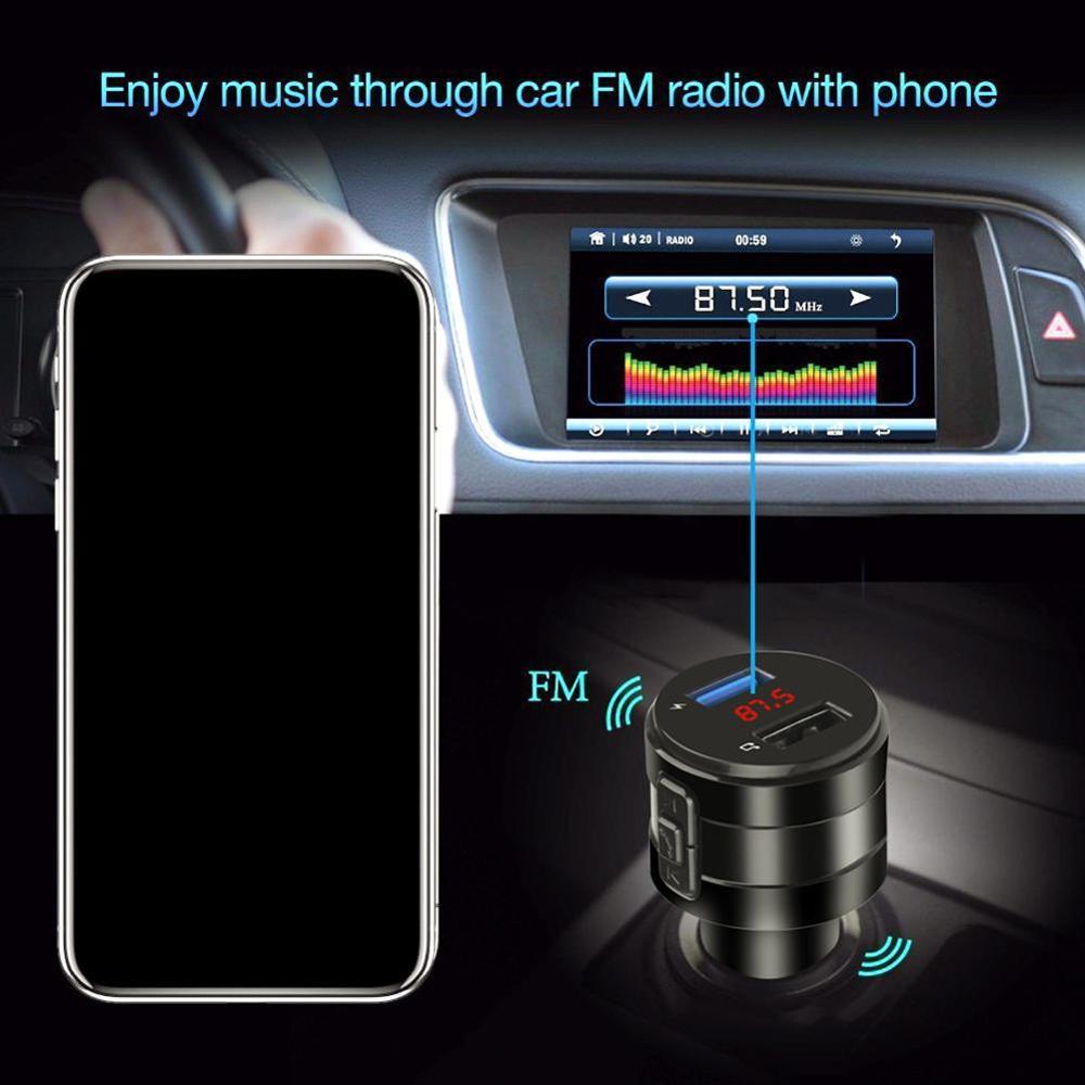 Car Fm Transmitter Bluetooth 4.2 Car Mp3 Player Modulator USB Voltage TF Card Hands-free Battery Adapter Smart Chip Dual F1F7