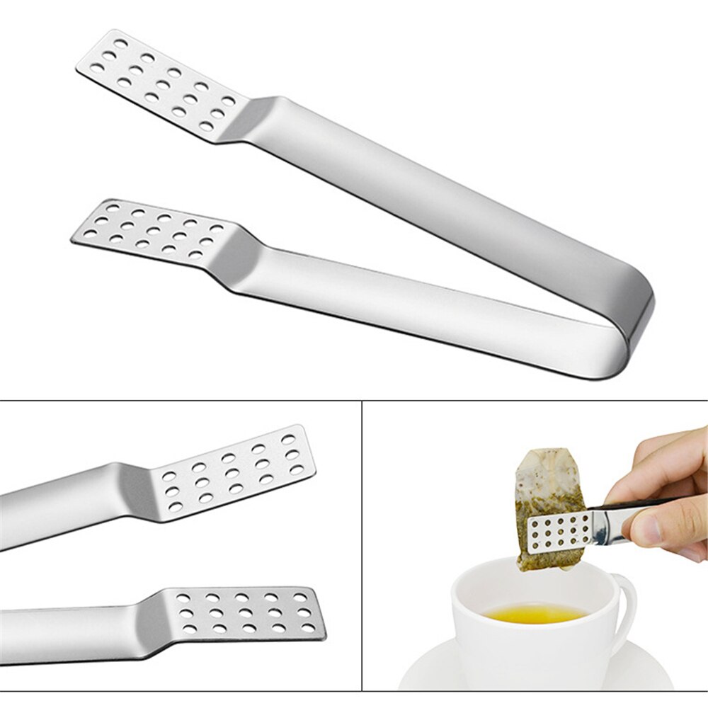 Bolsa de té con abrazadera de acero inoxidable, extrusora de bolsas de té, utensilios domésticos de cocina, utensilios para el té duraderos