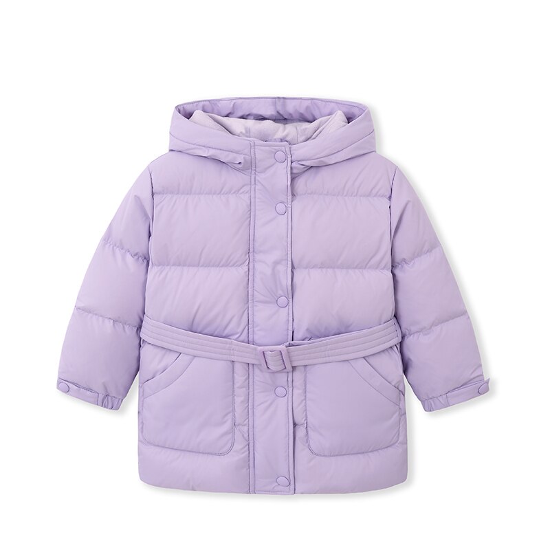 Balabala Kinderen Donsjack Mid-Lengte Meisjes Herfst En Winter Kinderen Kindje Casual Jack: Pink Purple / 4T