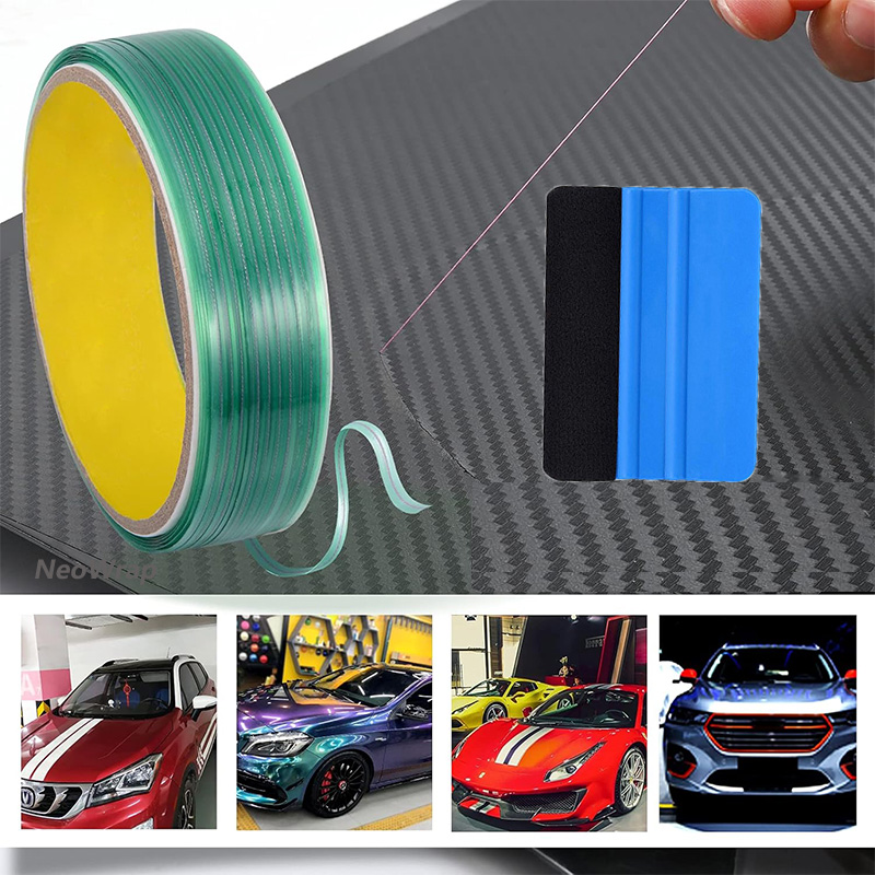 5/10M Vinyl Wrap Snijtape Met Rakel Autostickers Rand Detailer Tape Lijn Film Wrap Tape Auto Styling Tool