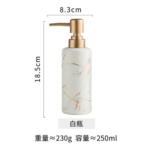 Marmorierung Keramik Lotion Flasche Schlecht Lieferungen Zubehör Händewaschen Flüssigkeit Abfüllung Seife Spender Tragbare Seife Spender: Weiß