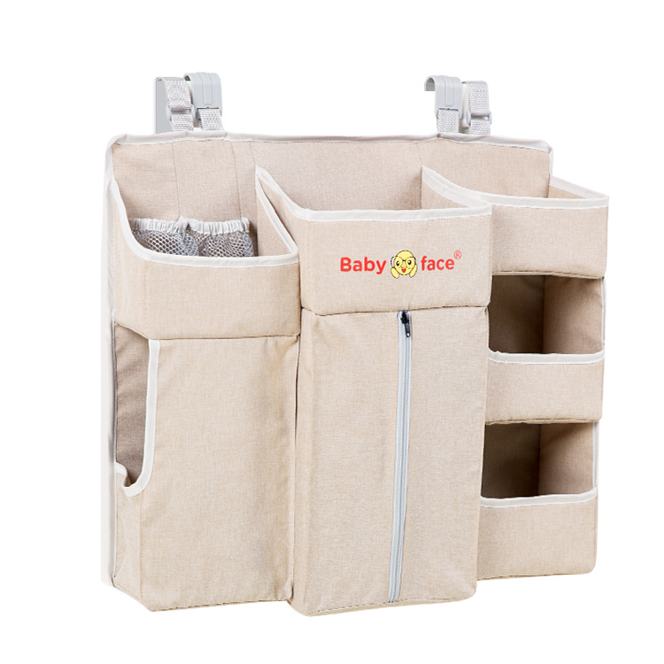 Multi-Function Hanging Foldable Baby Bed Organizer Nursing Storage Bag Holder Diaper Stacker Portable Dual Layer Baby Bed Set: B