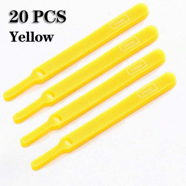 INIU – enrouleur de câble USB, finition de harnais à domicile, alimentation fixe PC, bâton d'écouteurs, gestion de fil d'attache pour iPhone 12 11 Xiaomi: 20PCS Yellow