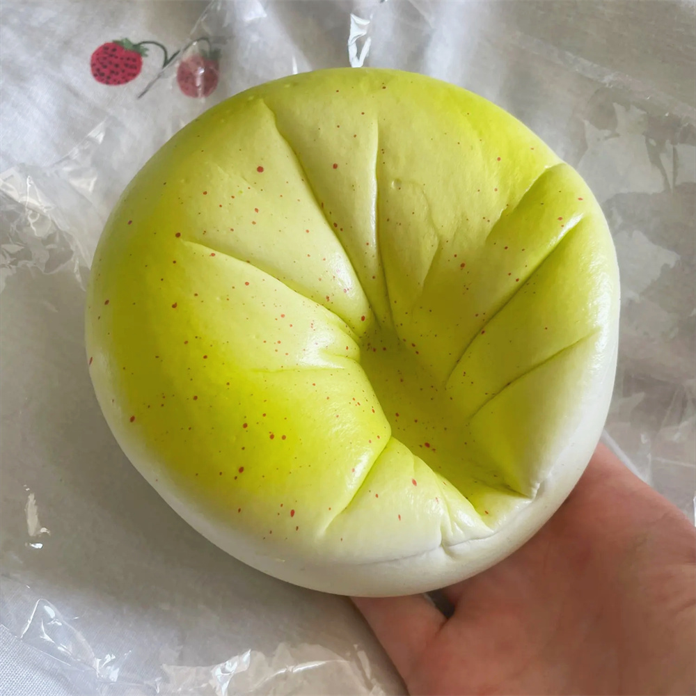 5 tums matcha kaka grön dim squishy mjuk sockerkaka baskisk kaka brödmodell gör-det-själv lekmat långsam rund form dekoration skrivbordsdisplay