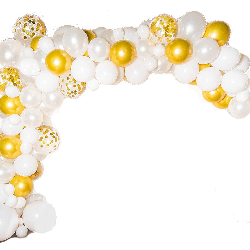 111 Stuks White Gold Latex Ballon Slinger Boog Set Baby Shower Party Bruid Bruiloft Decor Ballon Levert