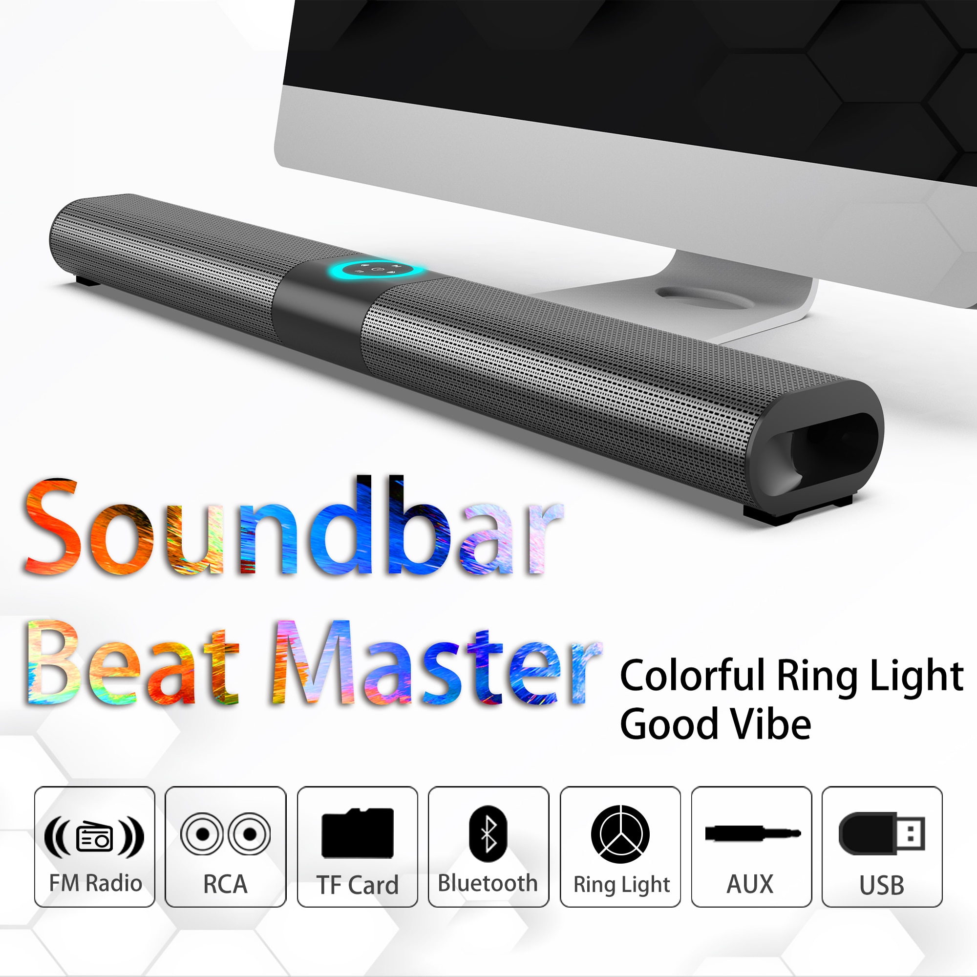 Tv Computer Bluetooth Speaker Tws Draadloze Soundbox Thuis Draagbare Fm Radio Hifi Stereo Multimedia Soundbar 20W Card Muziekdoos