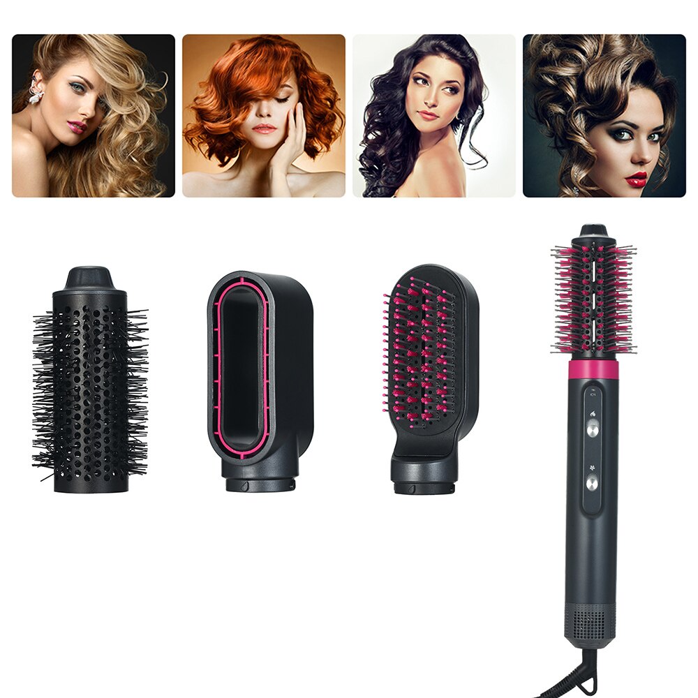Sèche-cheveux électrique 4 en 1, peigne à Air rotatif, brosse à cheveux, bigoudi, fer à friser