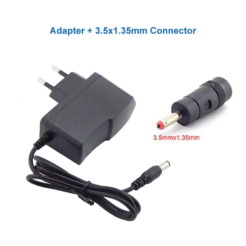 5v 2a voeding adapter oplader eu stekker 5.5x2.1mm 3.5x1.35mm connector haakse dc stekker voor led transformator opladen: WHITE