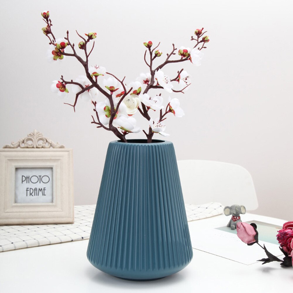 Florero de plástico para Decoración de casa jarrón de cerámica de imitación, cesta de flores de estilo nórdico