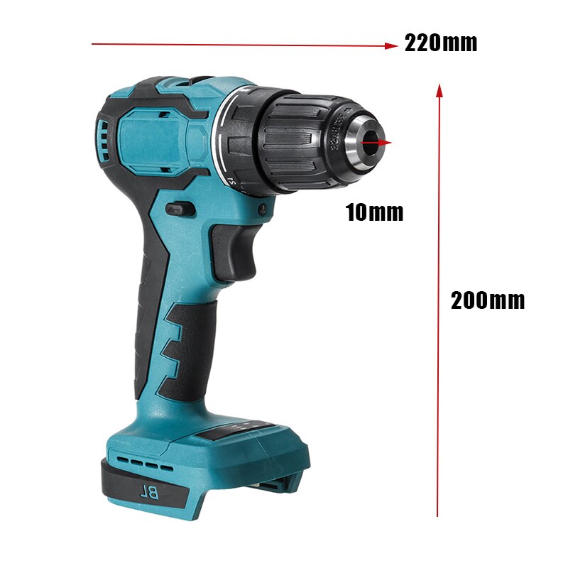 90N.m 1800RPM Electric Cordless Brushless Impact Drill Rechargable DIY Hammer Drill Screwdriver Wrench For Makita 18V Battery