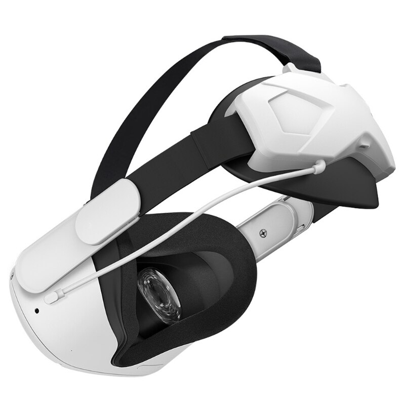 Rechargeable Headset Head Strap Enhanced Support Reduce Pressure in VR Gaming Comfortable to Wear Discover Worlds