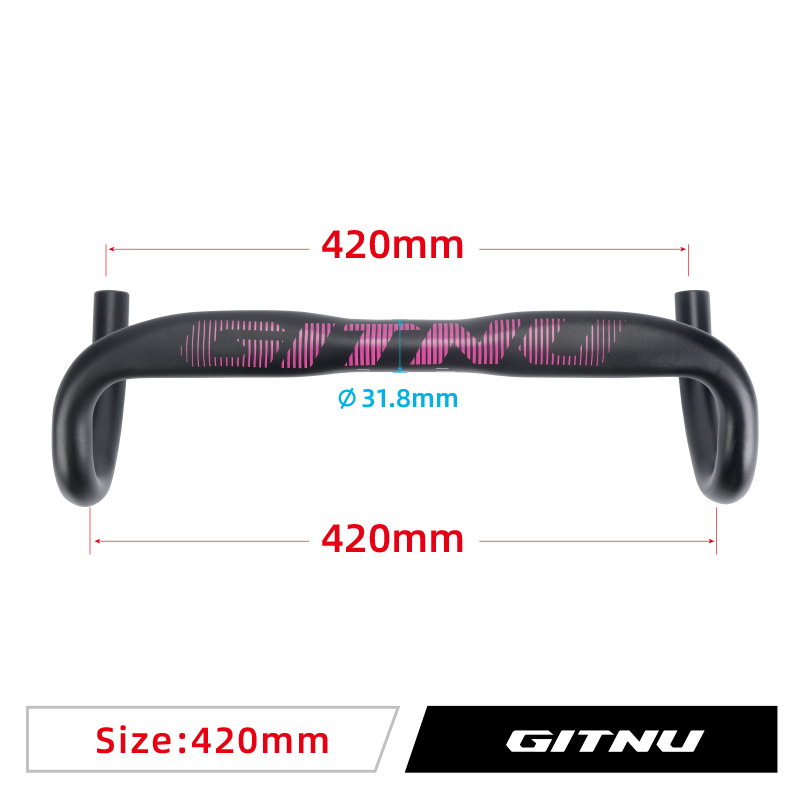 Manillar de bicicleta de carretera GITNU 31,8x380/400/420/440mm, barra de caída de bicicleta de aleación, piezas de bicicleta, aerodinámico: Rojo