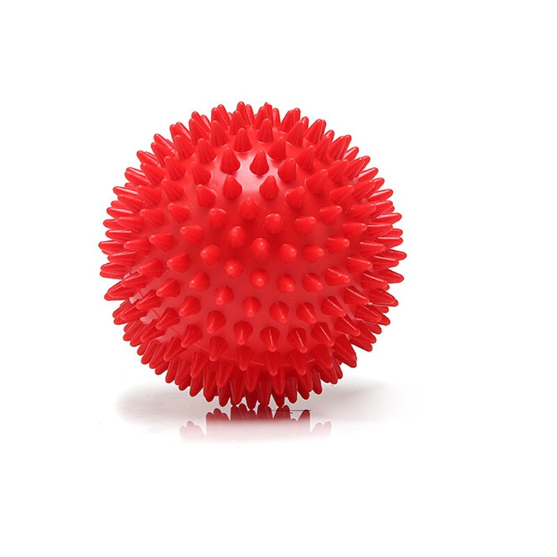 PVC Hand Massage Ball Trigger Point Fitness Ball Portable Physiotherapy Hand Foot Pain Relief Yoga Balls Training Grip Ball: Red