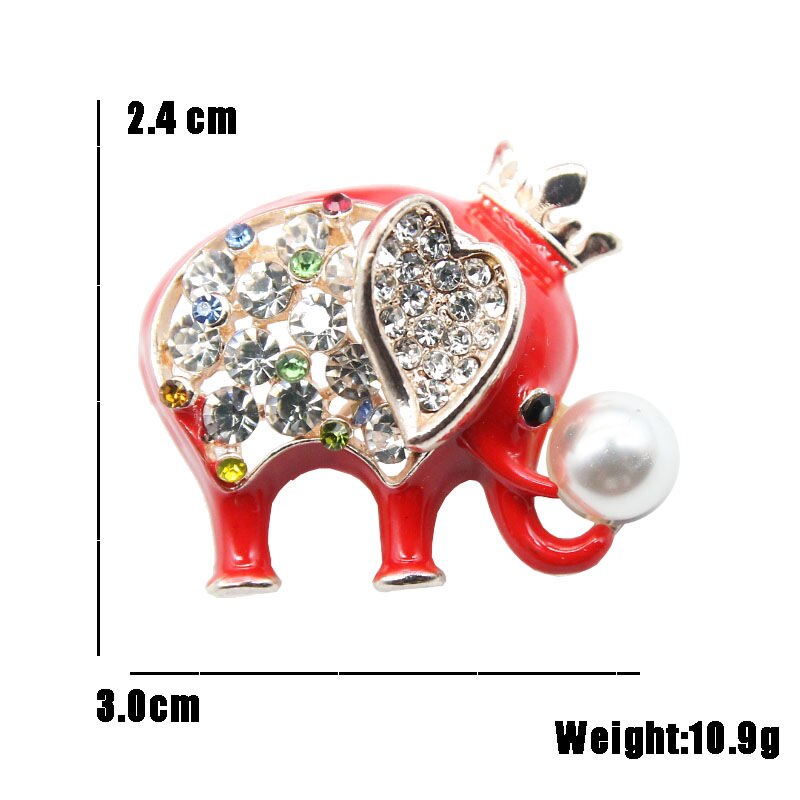 Rode Diamant Olifant Badge Broche Leuke Rode Olifant Corsage Sieraden Coat Kleding Accessoires Pinnen Kraag Pin