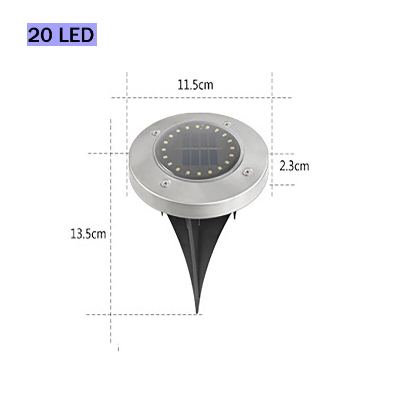 4PCS LEDNew Intelligent Light Sensing Switch Solar Stainless Steel Outdoor Waterproof Lawn Garden Floor Lamp Christma Decoration: 20LED 4PCS / white light