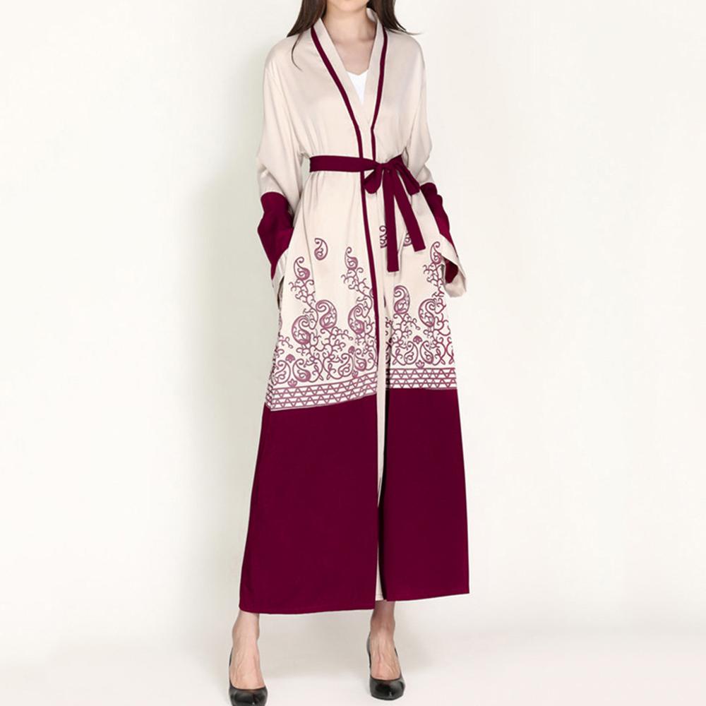 musulman imprimé Abaya robes complètes Cardigan Kimono longue Robe robes tunique Jubah moyen-orient Ramadan arabe islamique vêtements #0: M