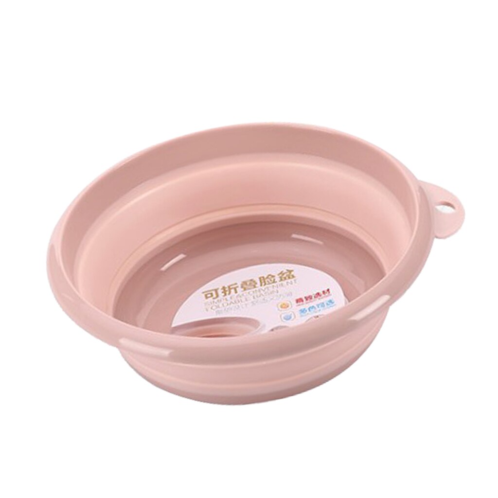 Lavamanos plegable de plástico, cubo plegable, bañera, lavamanos de cara, fregadero de agua de Camping para el hogar/al aire libre, 4 colores opcionales: Pink
