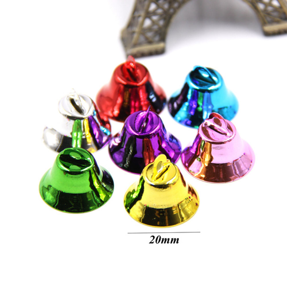 Mini campana pequeña colorida de Metal, instrumentos de percusión musicales, campana colgante, manualidades de entretenimiento, bricolaje, 10 piezas: Gris claro