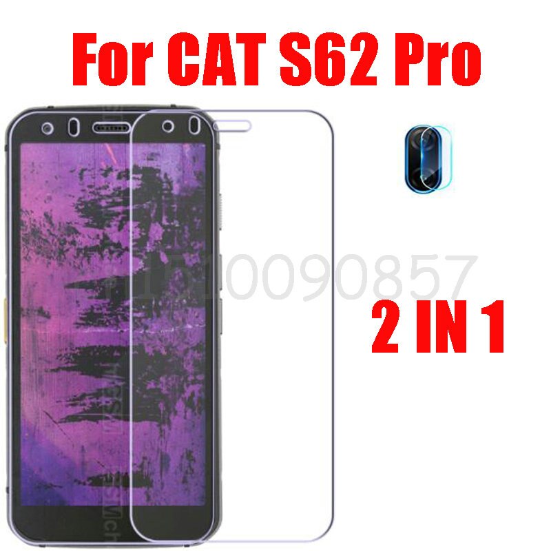 3-In-1 Case + Camera Gehard Glas Op Voor Kat S62 Pro Screen Protector Glas Voor Kat s62 Pro 2.5D Glas: 2 in 1