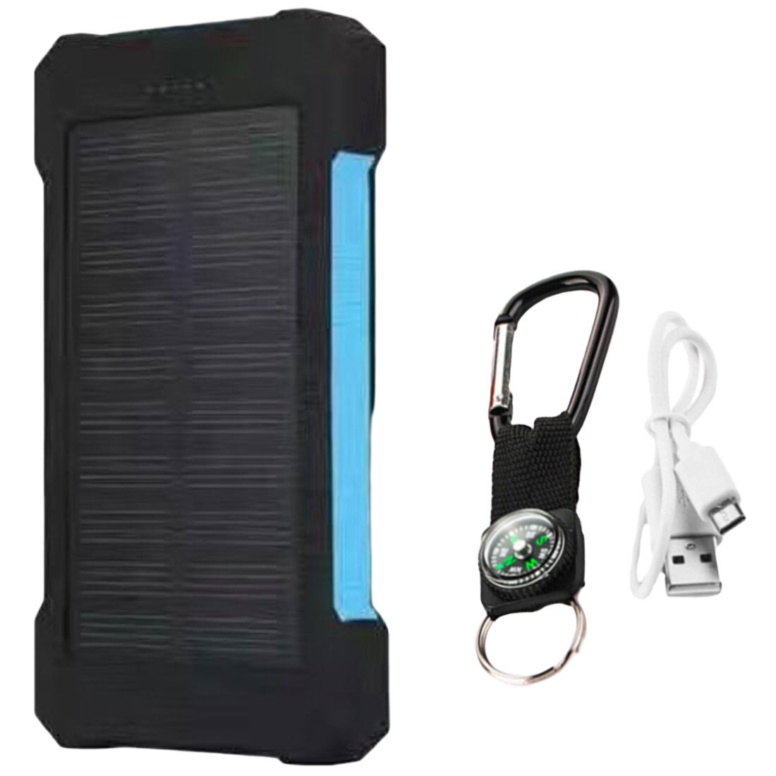 20000 Mah Hoge Capaciteit Waterdichte Solar Power Bank Dual Usb Externe Polymer Batterij Oplader Outdoor Licht Powerbank: Blue