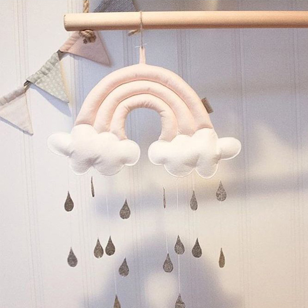 Newborn Cloud Rainbow Raindrop Wall Toys Baby Bed Tent Pendant Crib Hanging Toy Room Ornament Infant Photo Props