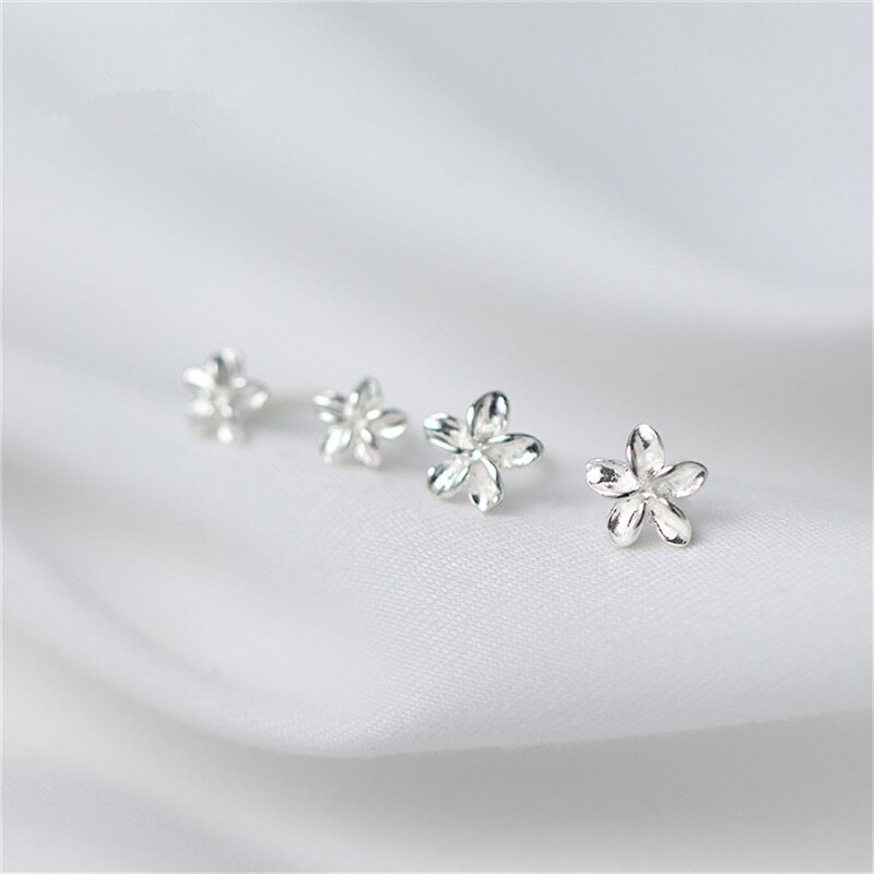 ROXI 925 Sterling Silver Earrings Women Cute Tiny Flower Stud Earrings for Girls Jewelry Silver Earrings oorbellen