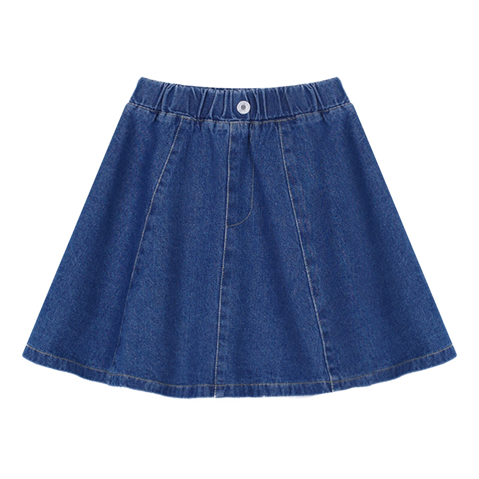 Kids Meisjes Rok Stijlvolle Kleding Elastische Tailleband Effen Kleur Knop Decor Taille Denim Rok Voor Meisjes Zomer Kostuums: 140