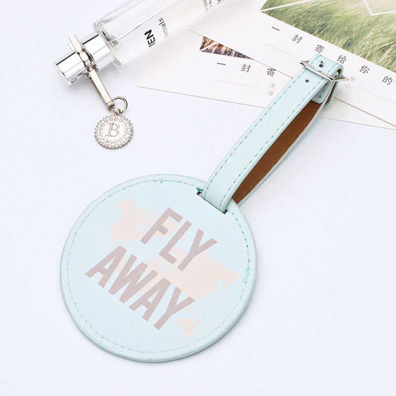 Mode PU Leer Ronde Koffer Bagagelabel Label Zak Hanger Handtas Reizen Accessoires Naam ID Adres Tags: 04