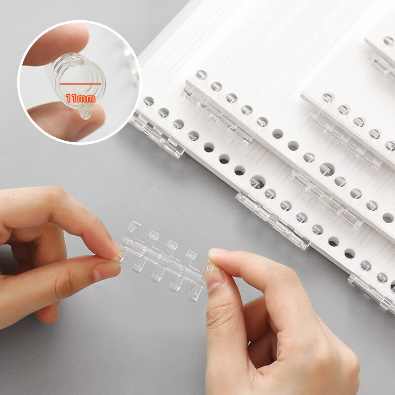 5 Pièces 5 Trous Anneau Reliure Spirale Matériel Album DE BRICOLAGE Anneaux 11mm de Reliure en plastique Pour A4 A5 A6 PAPIER Cahier de Fournitures de Bureau
