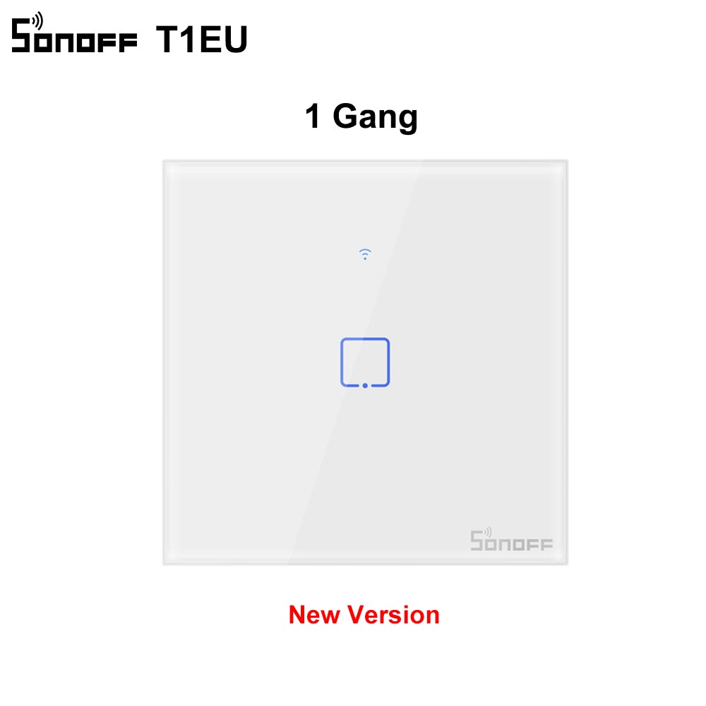 Sonoff-Interruptor de pared inteligente T0/T1, accesorio con Wifi, 1/2/3 entradas, táctil/WiFi/433 RF/aplicación remota, funciona con Alexa: New Version T1 EU 1C