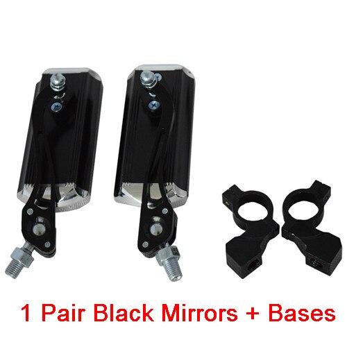 Aluminum Bicycle Rearview Mirror Adjustable Bike Mirror For Road Mountain Folding Bike MTB Rear Mirror Cycling Accessories: Black Mirrors Bases