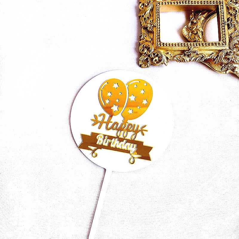 Double-layer Happy Birthday Cake Topper Birthday Acrylic Party Supplies Decoration Baking Accessories Christmas Cake Topper: 5