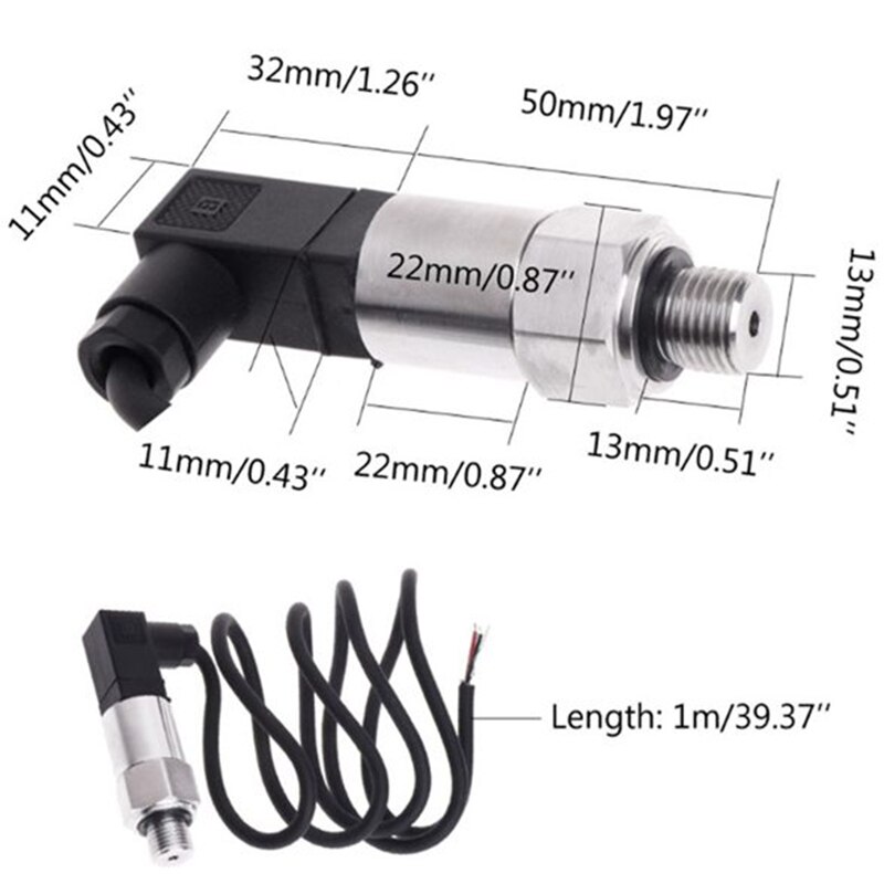 16Bar 4-20MA G1-4 Pressure Transmitter Pressure Sensor for Non-Corrosive Media Pressure Sensor