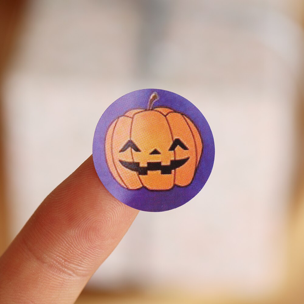 500 stuks halloween ronde stickers zelfklevende etiketten papieren snoepzakken stickers verpakking seal verpakking knutselen
