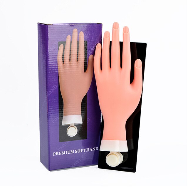 Mano Flexible para práctica de manicura, modelo de mano Flexible y reutilizable, dedo Flexible con puntas para uñas, modelo de entrenamiento ajustable para manos: Unpositionable Soft
