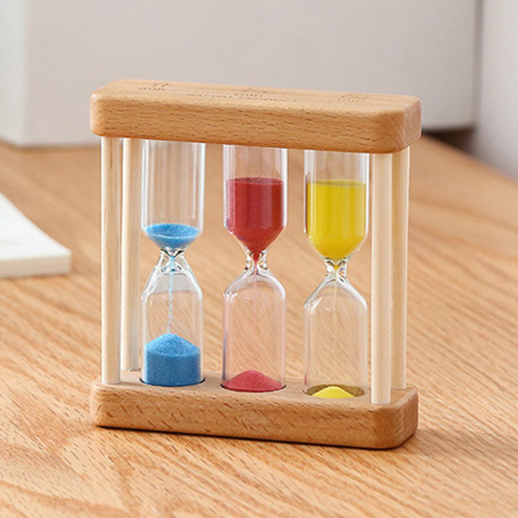 Creatieve 1/3/5 Minuut Houten Zand Glas Zandloper Timer Klok Home Decor Voor Childern Eenvoudige Stijl: Multicolor