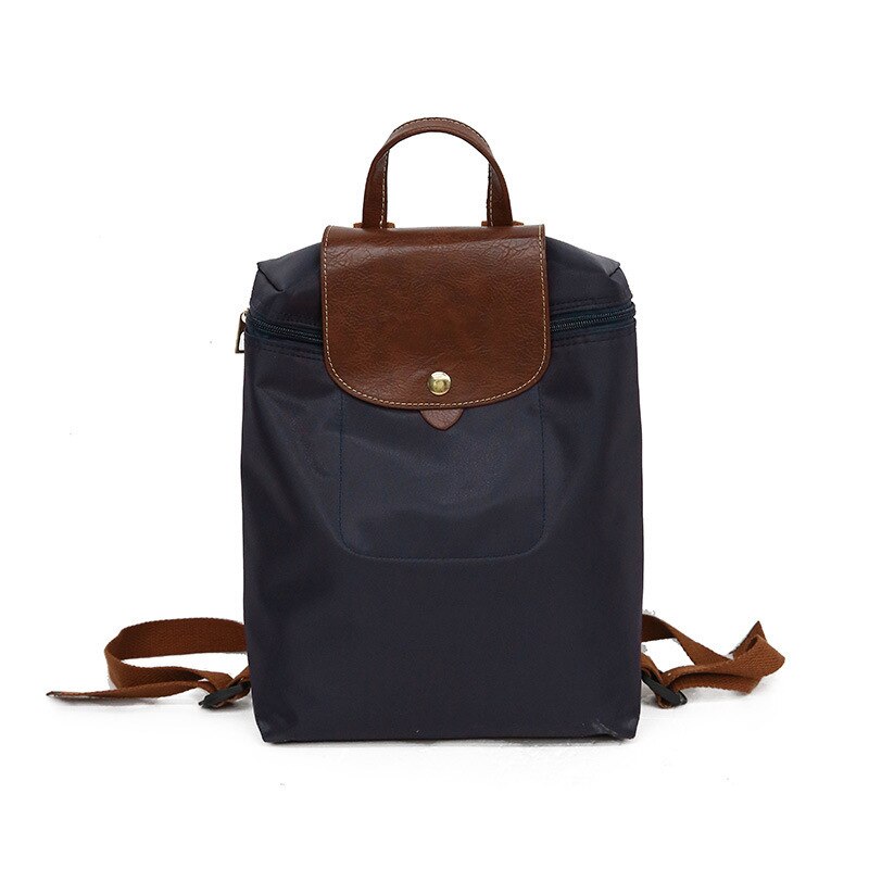 Sac à dos en nylon imperméable pour femme, style école, voyage, voyage: Noir
