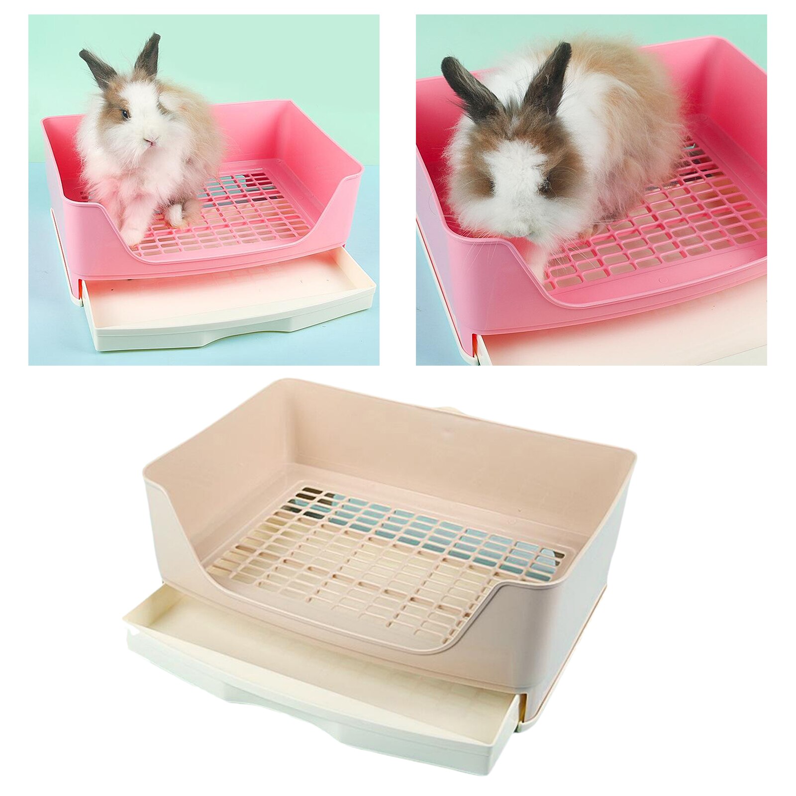 Large Rabbit Toilet Box Trainer Potty Corner Tray Litter with Drawer Pet Pan For Adult Hamster Guinea Pig Ferret Galesaur Bunny
