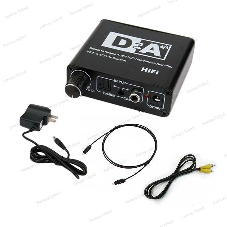 HW-30DA Digital to analog fiber converter coaxial to 5.1 channel audio decoder 3.5 headphone with adjustment: PackageAEUPLUG