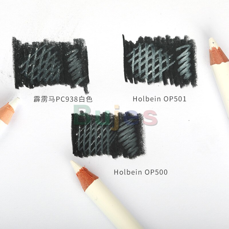Holbein – crayon de couleur à l&#39;huile, blanc, noir, brillant, pour étudiants, fournitures d&#39;art